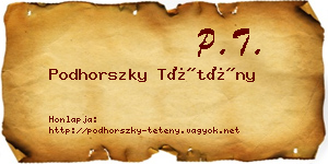 Podhorszky Tétény névjegykártya
